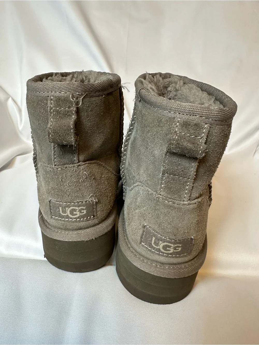 UGG Classic Mini Platform Gray Suede Boots Kids Size 2